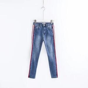 Astonishing Power Jeans Women's High Waist Skinny Striped Ankle Size 28 NWT